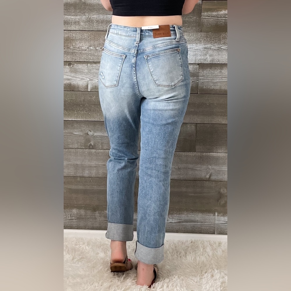 judy blue high waist patch pocket destroyed boyfriend jeans medium JB88825REG MD - Picture 15 of 16